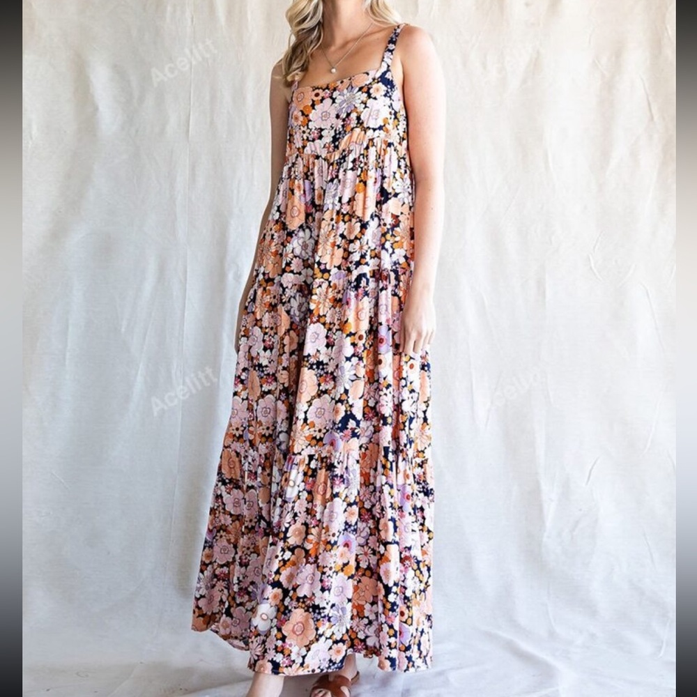 Shein floral maxi sleeveless dress XL